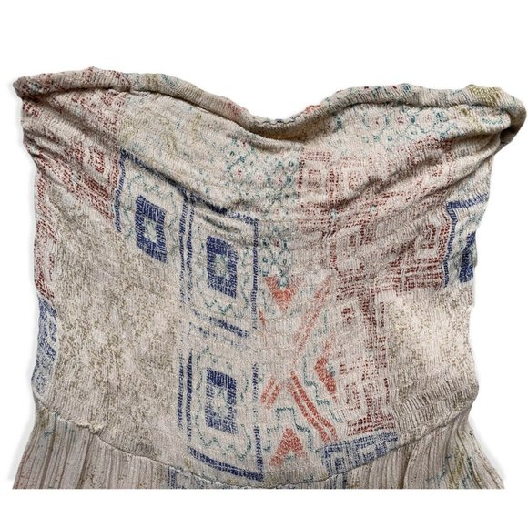 Urban Outfitters Strapless Smocked Jumpsuit Romper Halter Women’s S Beige - Picture 4 of 10